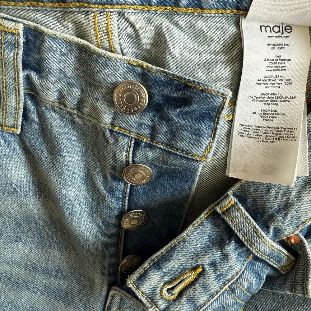 Maje Patchou Patchwork Boyfriend Denim Jeans - Picture 9 of 11